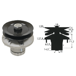 Portalama altezza 150 mm per trattorini JOHN DEERE AM126225 - AM121324