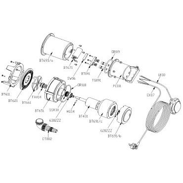 Esploso ricambi Elettropompa sommersa ELPUMPS BT 6877 K INOX