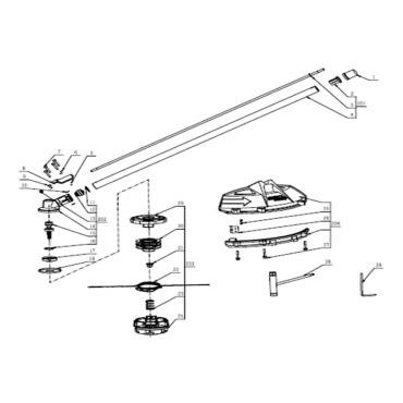 Esploso ricambi Applicazione decespugliatore a filo STA 1500 per multitool EGO