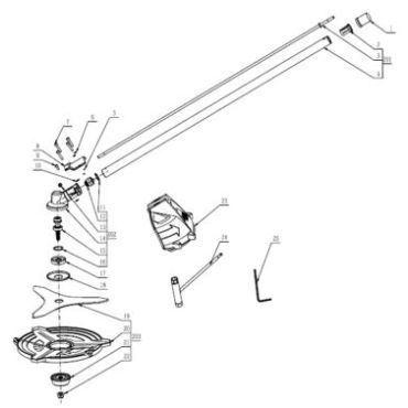 Esploso ricambi Applicazione decespugliatore a disco per multitool EGO BCA 1200