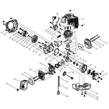 Esploso ricambi Decespugliatore a scoppio GREEN LINE GL 26-SN
