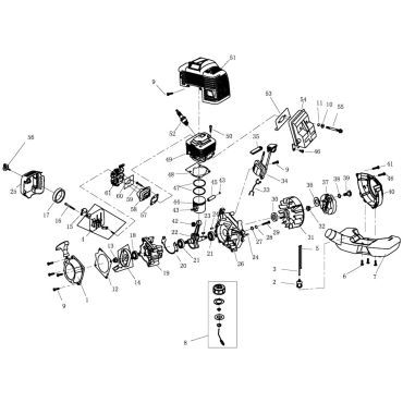 Esploso ricambi Decespugliatore a scoppio GREEN LINE GL 43-SN