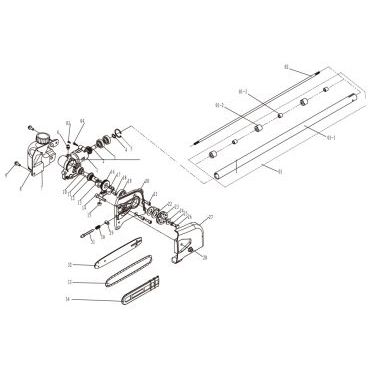 Esploso ricambi Applicazione potatore per Multitool a scoppio ATTILA DG 35-PT