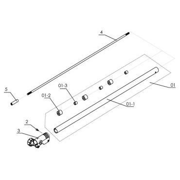Esploso ricambi Accessorio prolunga asta per Multitool a scoppio ATTILA DG 35-ET