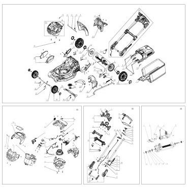 Esploso ricambi Rasaerba a batteria EGO LM 1903E-SP