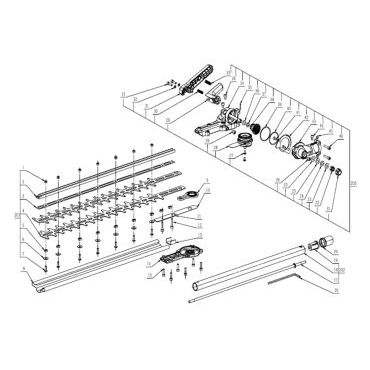 Esploso ricambi Applicazione tagliasiepi asta corta per multitool EGO HTA 2000