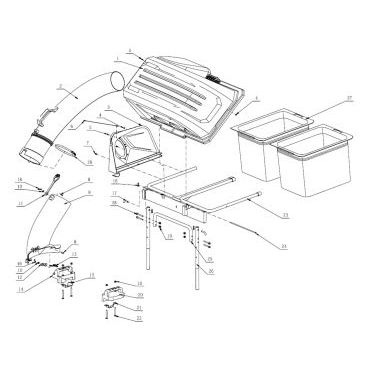 Esploso ricambi Kit raccolta ABK 4200 per trattorini EGO Z6