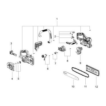 Esploso ricambi Motosega a batteria SKIL 0534 CA 30 cm 20 V