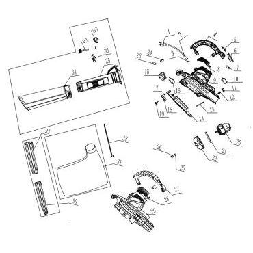 Esploso ricambi Soffiatore aspiratore elettrico GREENLINE GLE 3000
