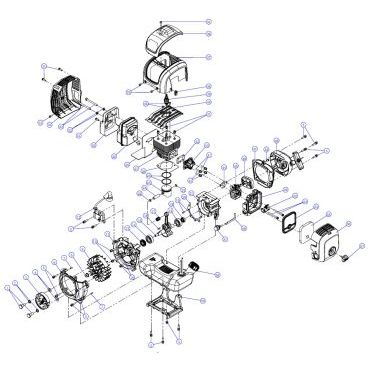 Esploso ricambi Decespugliatore a scoppio ATTILA AT 45-S