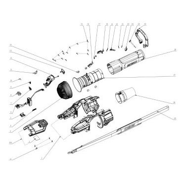 Esploso ricambi Soffiatore a batteria EGO LBX 1000