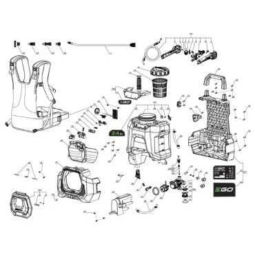 Esploso ricambi Sprayer a zaino EGO BSP 3500E