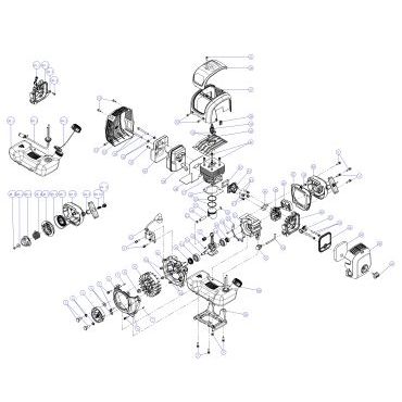 Esploso ricambi Decespugliatore a scoppio ATTILA AT 53-W