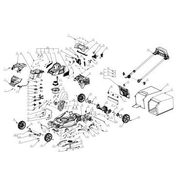 Esploso ricambi Rasaerba a batteria professionale EGO LMX 5300SP
