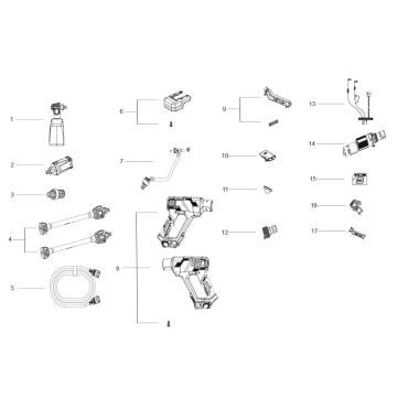 Esploso ricambi Idropulitrice a batteria 0762 CA